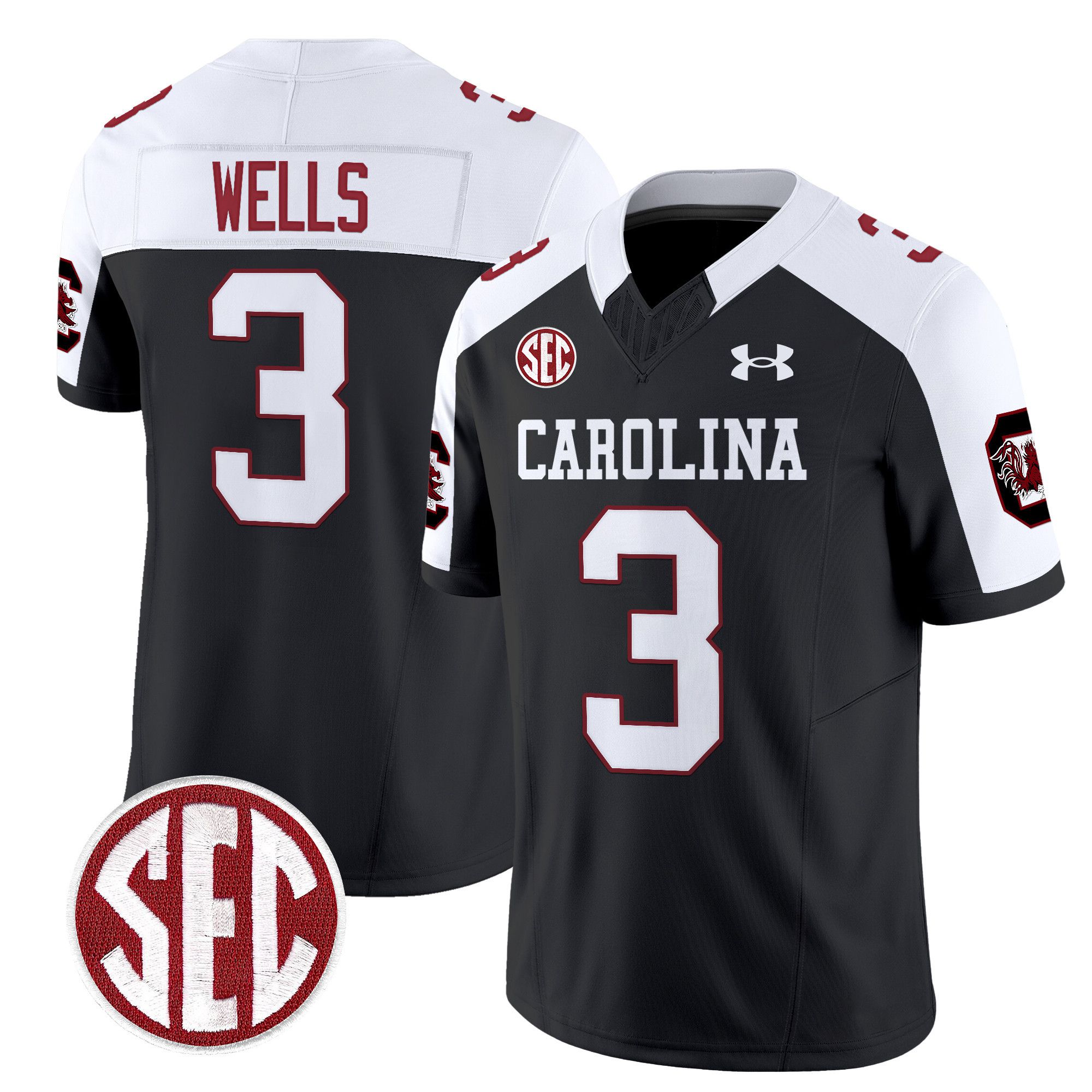 Men South Carolina Gamecocks #3 Wells Black 1980 Throwback Vapor Limited 2024 NCAA Jersey style 1->indianapolis colts->NFL Jersey